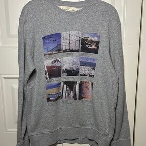H&M Gray Men's Crewneck Sweater with Nautical Graphics